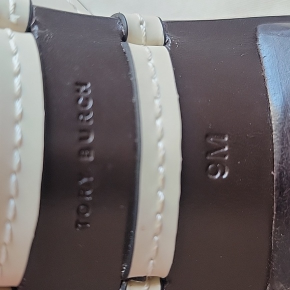 New Tory Burch Artisana Knot Heeled Mule Sandal 45mm Cream Sz US 9 - Picture 3 of 7